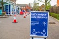 OAKHAM, RUTLAND/ENGLAND Ã¢â¬â April 8 2020: Tesco supermarket implementing social distancing measures